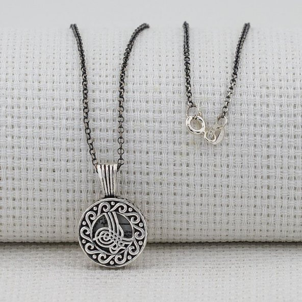 Cevşeni Kebir Dualı Osmanlı Tuğralı Gümüş Bayan Kolye - Resim 2