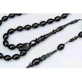 Oltu Taşı Özel Seri   İmame Oyma Mızrak  İşçilikli Tespih - Resim 2