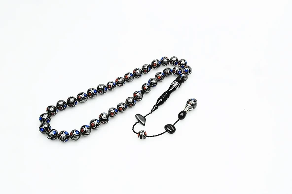 Oltu Taşı Damla Karpuz Baklava İşlemeli Tespih - 5