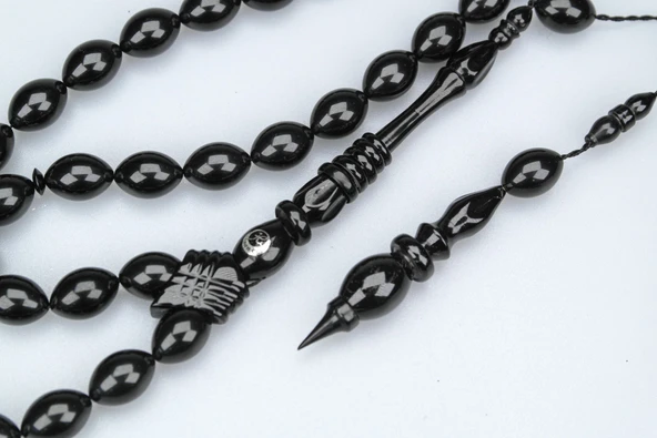 Oltu Taşı Özel Seri İmame Bilezik Oyma İşçilikli Tespih - 8