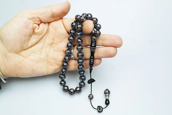 Oltu Taşı Damla Karpuz Baklava İşlemeli Tespih - 3