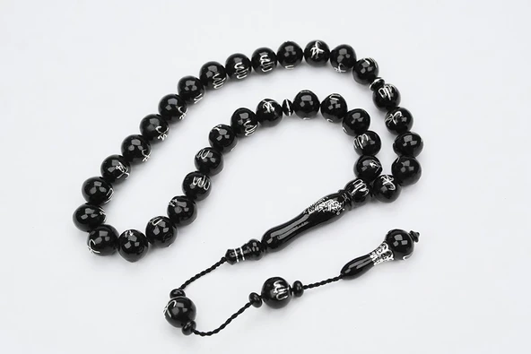 Oltu Taşı ALLAH MUHAMMET Arapça El İşçiliği Tespih