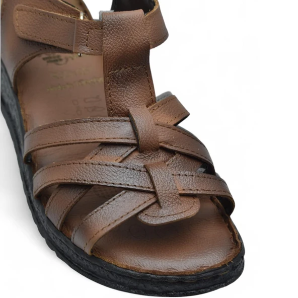 8152 TAM ORTOPEDİK Hakiki Deri Kadın Sandalet Deri Sandalet İvazn - 12