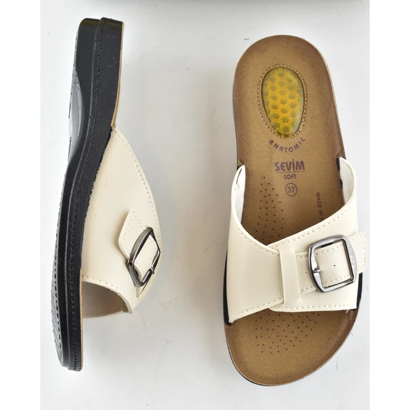 0533 Topuk Jelli Ortopedik Taban Günlük Kadın Terlik Sandalet - 8