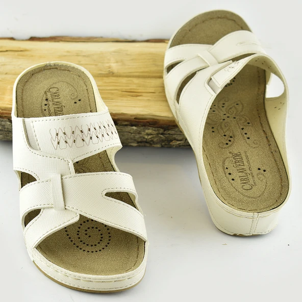 3003 CV TAM Ortopedik Taban Günlük Kadın Terlik Sandalet Hafif Dolgu - 7