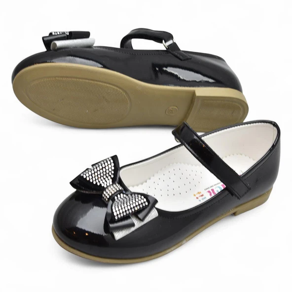 5952 Rahat Taban Tokalı Kız Çocuk Babet Ayakkabı Düğün Abiye Nişan Ayakkabısı - 3