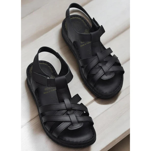 8152 TAM ORTOPEDİK Hakiki Deri Kadın Sandalet Deri Sandalet İvazn - 2