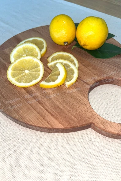Ahşap Kesme Tahtası – Sunumluk Doğal Kayın Ağacı 30x26 cm - 4