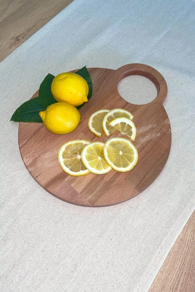 Ahşap Kesme Tahtası – Sunumluk Doğal Kayın Ağacı 30x26 cm - 3