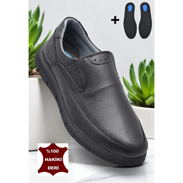 TAB202 Topuk Jelli Ortopedik Taban Hakiki Deri Erkek Ayakkabı Poli Hafif Taban - 7
