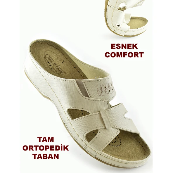 3003 CV TAM Ortopedik Taban Günlük Kadın Terlik Sandalet Hafif Dolgu - 5