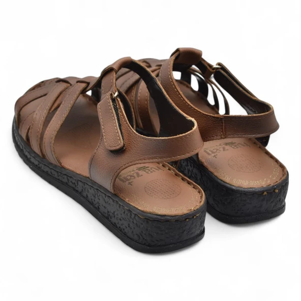 8152 TAM ORTOPEDİK Hakiki Deri Kadın Sandalet Deri Sandalet İvazn - 10
