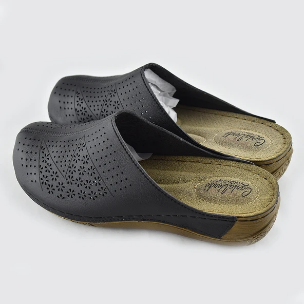 151390 Carlaverde Tam Ortopedik Kapalı Siyah Kadın Terlik Kadın Sandalet - 3