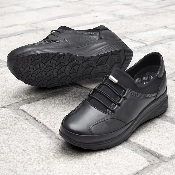 2000 Tam Ortopedik Hafif Dolgu Taban Günlük Hakiki Deri Kadın Ayakkabı Anne Ayakkabısı - 3