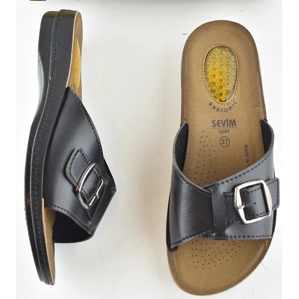 0533 Topuk Jelli Ortopedik Taban Günlük Kadın Terlik Sandalet - 2