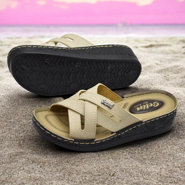 4551 Ortopedik Taban Günlük Kadın Terlik Yumuşak İç Taban - 7