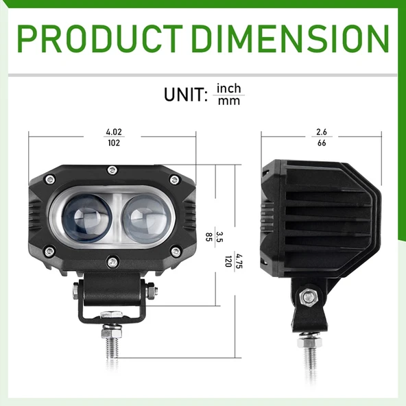 Offroad sis lambası  beyaz-amber çkrsız 40w 12-30v adet / LASS298 - 4