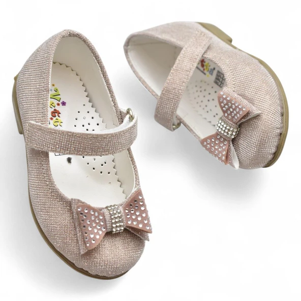 5951 Rahat Taban Tokalı Kız Çocuk Babet Ayakkabı Düğün Abiye Nişan Ev Babeti - 6