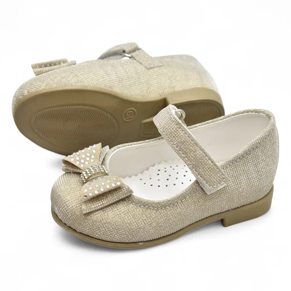 5951 Rahat Taban Tokalı Kız Çocuk Babet Ayakkabı Düğün Abiye Nişan Ev Babeti - 3
