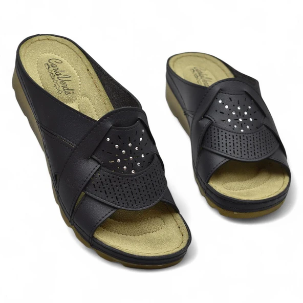 160149 CV TAM Ortopedik Taban Günlük Kadın Terlik Anatomik Taban