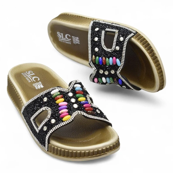 45559 Rahat Taban Taşlı Günlük Kadın Terlik - 3