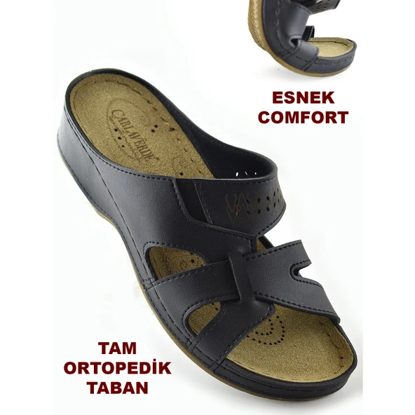 3003 CV TAM Ortopedik Taban Günlük Kadın Terlik Sandalet Hafif Dolgu