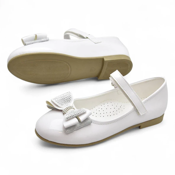 5952 Rahat Taban Tokalı Kız Çocuk Babet Ayakkabı Düğün Abiye Nişan Ayakkabısı - 7