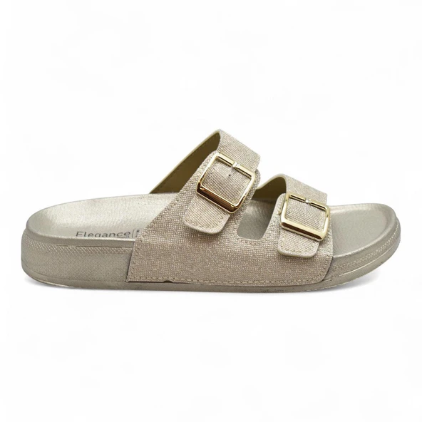 380 Rahat Ortopedik Taban Günlük Kadın Terlik Çift Toka Kadın Terlik Sim Detaylı - 6