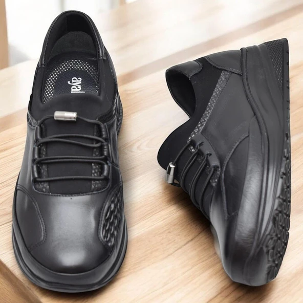 2000 Tam Ortopedik Hafif Dolgu Taban Günlük Hakiki Deri Kadın Ayakkabı Anne Ayakkabısı - 5