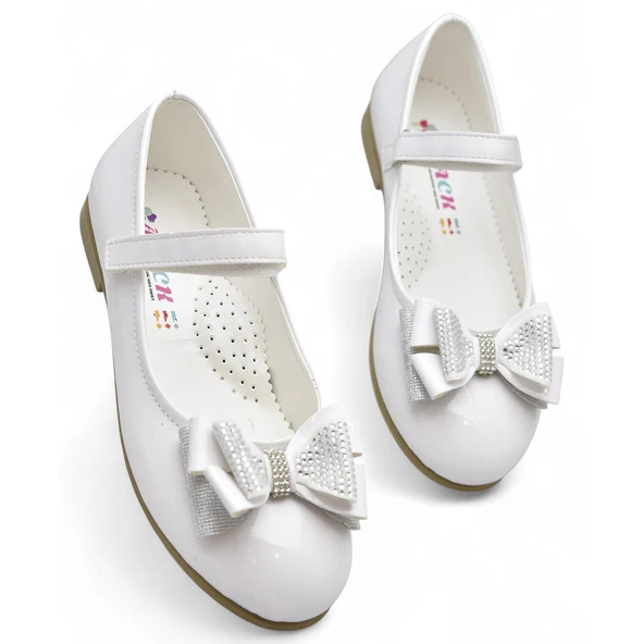 5952 Rahat Taban Tokalı Kız Çocuk Babet Ayakkabı Düğün Abiye Nişan Ayakkabısı - 9