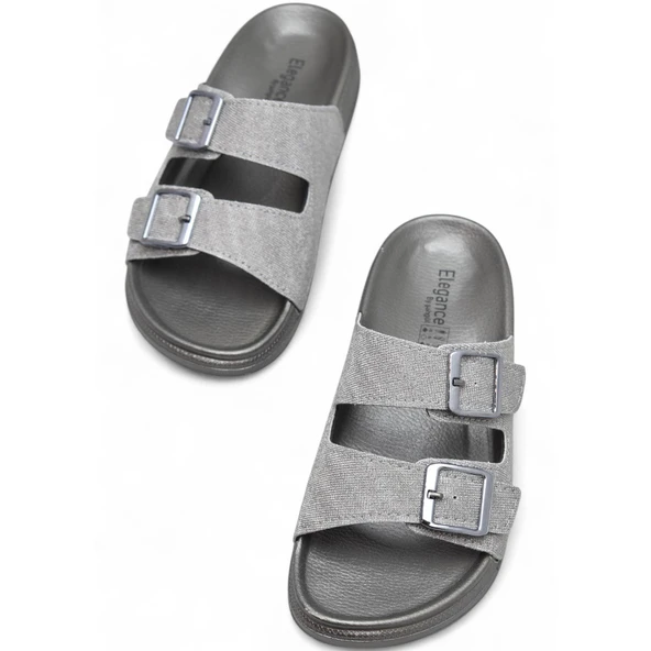 380 Rahat Ortopedik Taban Günlük Kadın Terlik Çift Toka Kadın Terlik Sim Detaylı - 8