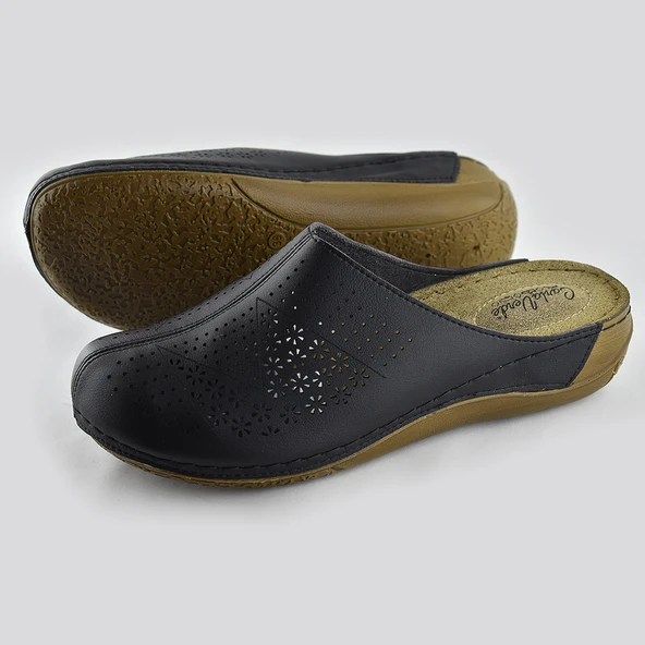 151390 Carlaverde Tam Ortopedik Kapalı Siyah Kadın Terlik Kadın Sandalet - 4