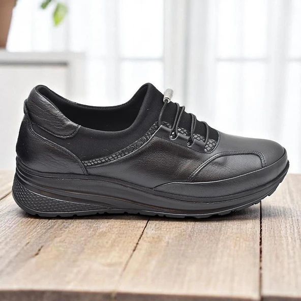 2000 Tam Ortopedik Hafif Dolgu Taban Günlük Hakiki Deri Kadın Ayakkabı Anne Ayakkabısı - 4