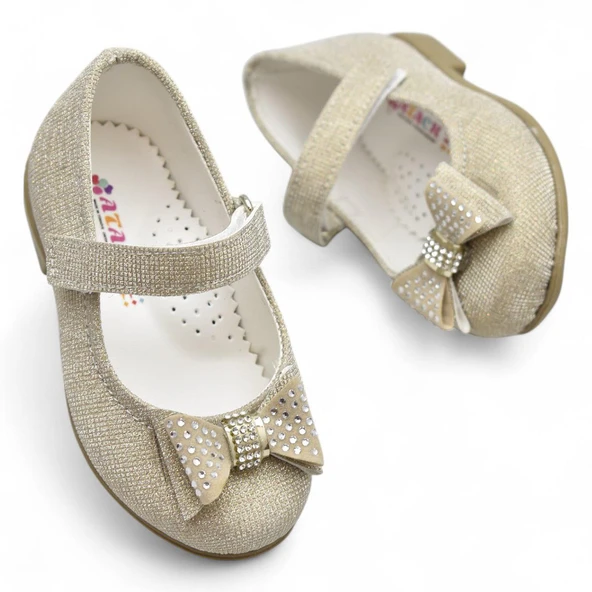 5951 Rahat Taban Tokalı Kız Çocuk Babet Ayakkabı Düğün Abiye Nişan Ev Babeti - 2