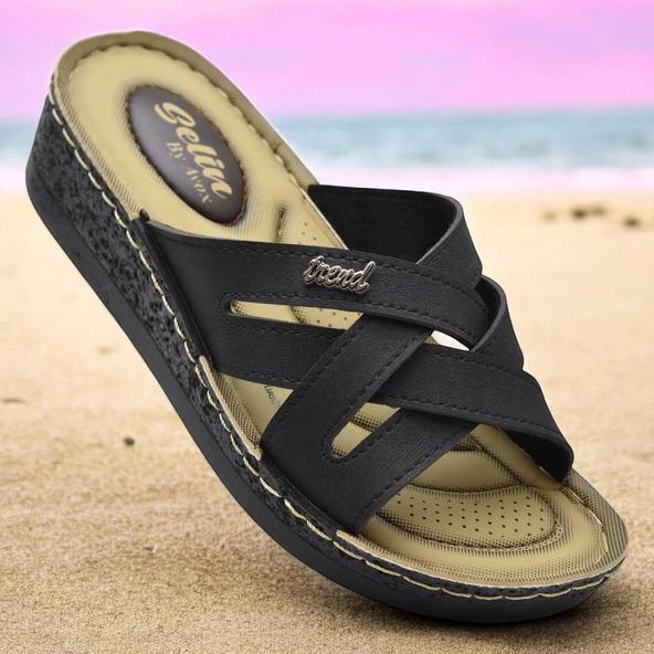 4551 Ortopedik Taban Günlük Kadın Terlik Yumuşak İç Taban