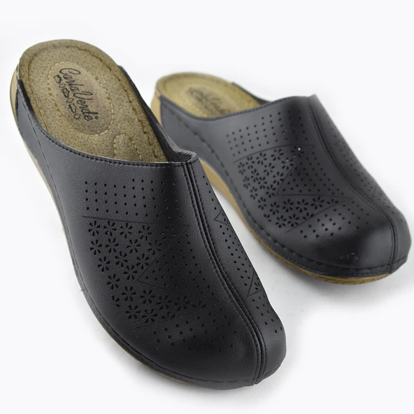 151390 Carlaverde Tam Ortopedik Kapalı Siyah Kadın Terlik Kadın Sandalet - 2