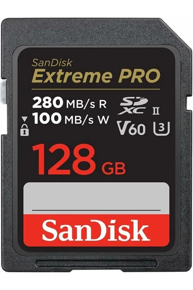 Extreme PRO 128GB SDSDXEP-128G-GN4IN 280MB/s UHS-II SDXC 6K-4K UHD Hafıza Kartı
