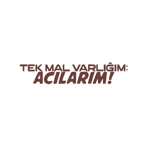 Tek Mal Varlığım Acılarım Araba Sticker 17x17 Cm Kahverengi ürün görseli