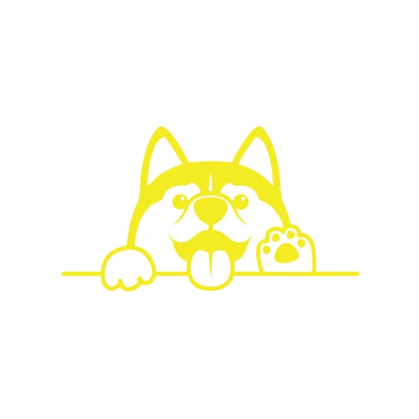 El Sallayan Köpek Araba Sticker 17x17 Cm Sarı ürün görseli