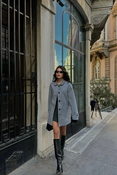 KAŞE CEKET 4 DÜĞME MODEL - Gri