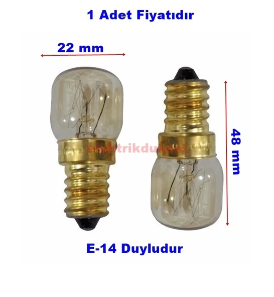 ENDER 15w Isıya Dayanıklı Fırın Ampulu E-14 300?C - Resim 2