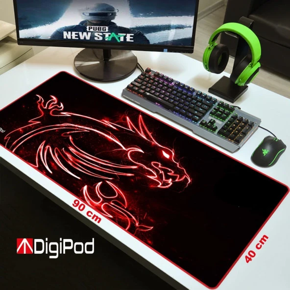 Gaming Mousepad Oyuncu Mousepad 90X40 Xxl Büyük Oyuncu Mousepad Kaymaz Taban 4mm Kalınlık - 3