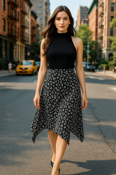 Kadın Asimetrik Kesim Çok Şık Etek - 4