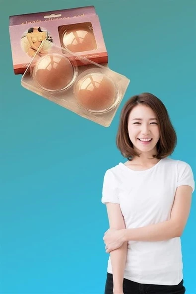 BUFFER® Silikon Göğüs Ucu Kapatıcı Gizleyici Bant Aparat  Nipple Pad - 6