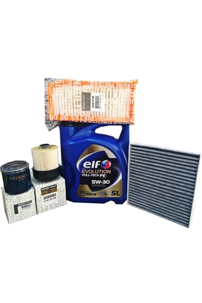 Clio 4 Uyumlu Yağ Bakım Filtre Seti 1.5 Dci Hava Yağ Polen Mazot 5w30 - Resim 2