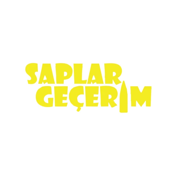 Saplar Geçerim Araba Sticker 17x17 Cm Sarı ürün görseli