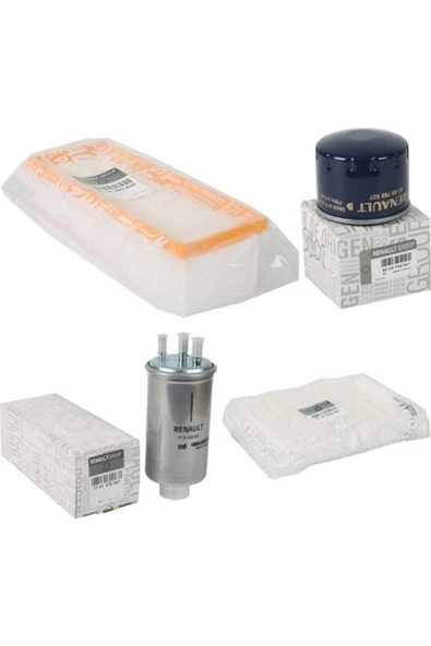 Dacia Duster 1.5 Dci Filtre Seti ( Hava Filtresi - Yağ Filtresi - Yakıt Filtresi - Polen Filtresi ) ürün görseli