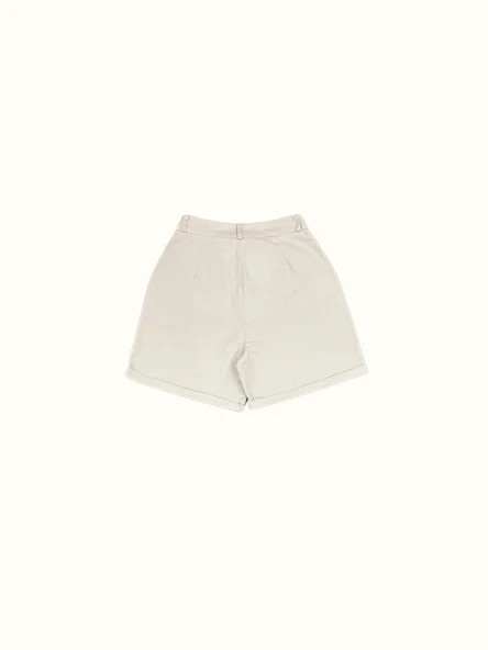 Slim Fit Duble Paça Gabardin Şort %100 Pamuk - 3