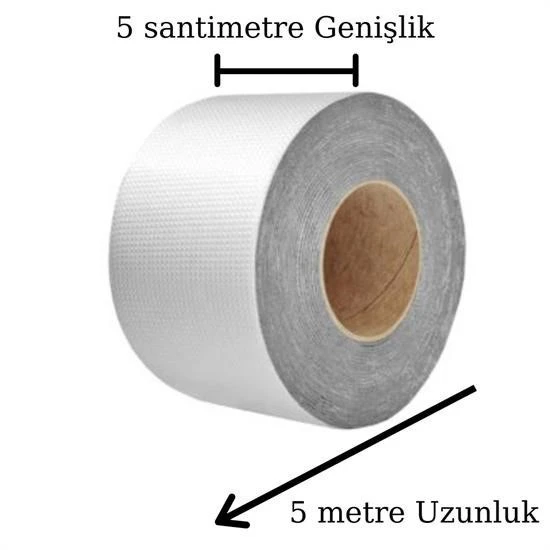 BUFFER® Yüksek Sıcaklık Dayanan Su Geçirmez Çatı Boru Duvar Çatlak Onarıcı Yapışkan Bant Folyo 5 cm - 3