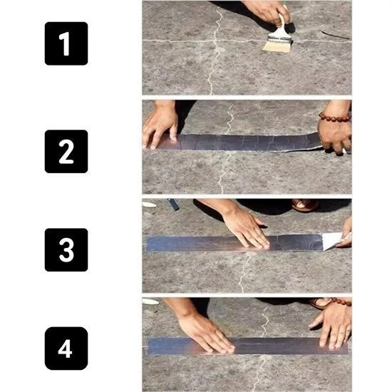 BUFFER® Yüksek Sıcaklık Dayanan Su Geçirmez Çatı Boru Duvar Çatlak Onarıcı Yapışkan Bant Folyo 5 cm - 6